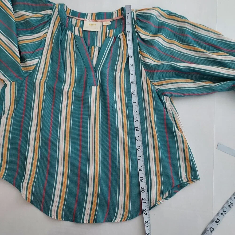 Anthropologie Maeve Byron Peasant Balloon Sleeve Top Size XS